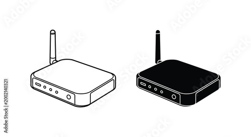 router with antenna silhouette high quality professional detailed modern elegant stylish