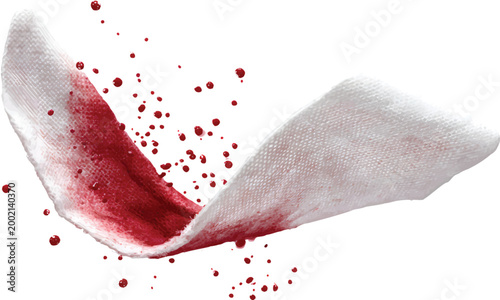 vision of red and white bandage, isolated on transparent background