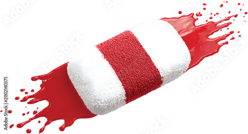 vision of red and white bandage, isolated on transparent background