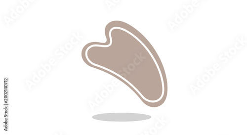 Ergonomic gua sha stone, a traditional tool for facial massage, promoting circulation, lymphatic drainage, and natural skin glow.