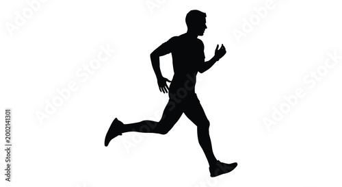runner in motion silhouette high quality professional detailed modern elegant stylish
