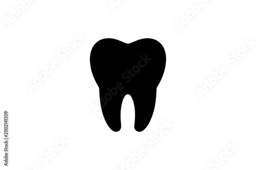 Black silhouette of a human tooth icon