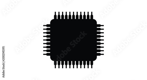 microchip silhouette on white background high quality professional detailed modern elegant