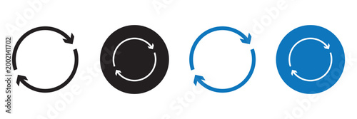 Circle arrow icon set. refresh reload arrow symbol. Recycle, Repeat reload icons set. round arrow.