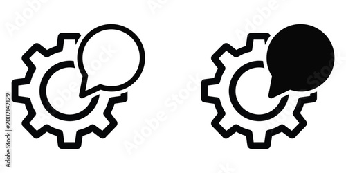 The symbolic representation of interconnected gears indicating integration and synchronization in mechanical systems Vector Contact Icons
