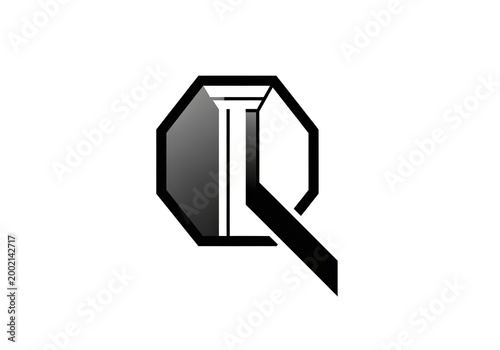 Free Download Minimalist black and white letter Q architectural logo - GFXLoad