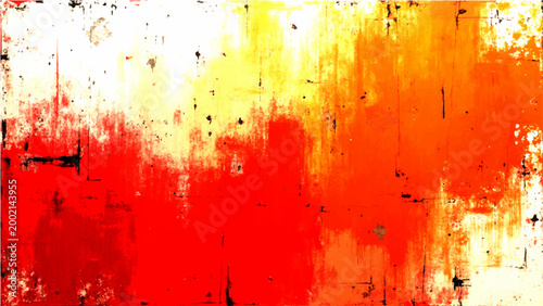 Abstract Vector Grunge art with red and orange colors textured backgrounds with rough brush strokes with bright color gradient blends.