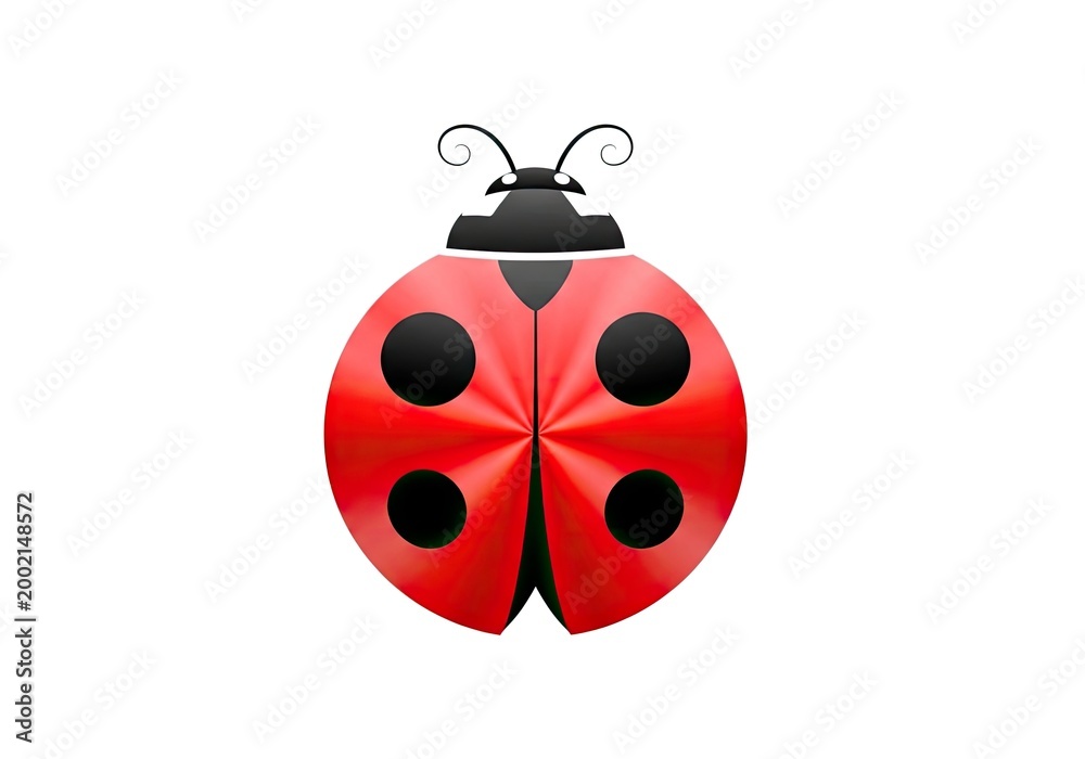 Fototapeta premium Stylized red ladybug illustration isolated on white background