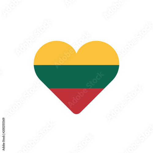 Free Download A heart shaped symbol represents love and patriotism with horizontal stripes in Lithuania. - GFXLoad