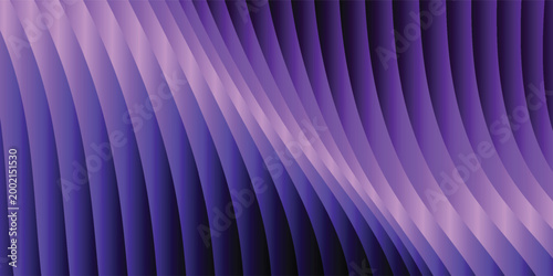 Abstract 3D layered background with purple curved ribbons creating a sense of deep space.