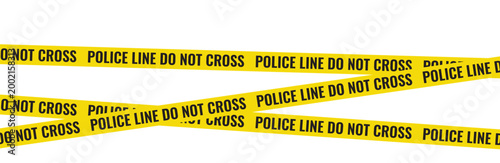 Yellow Police Line Do Not Cross Caution Tape for Crime Scene Concept Vector Set
