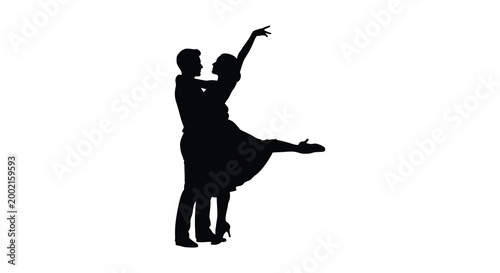 dancing couple silhouette on white background high quality professional detailed modern elegant stylish clean crisp vibrant colorful digital creative innovative contemporary