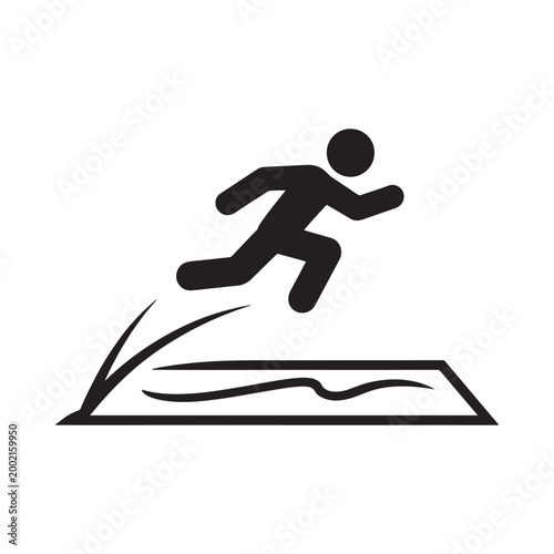 runner jumping over hurdle icon high quality professional