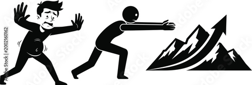 Man pushing another off a cliff symbolic illustration of betrayal