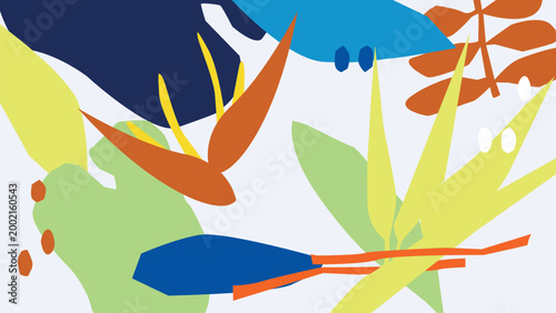 colorful brazilian native flora background with modern abstract style for expressive branding and elegant social media