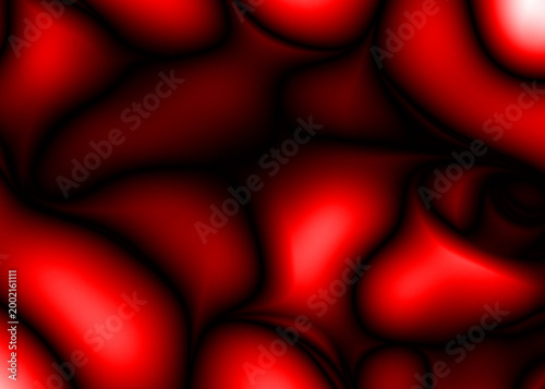 Vibrant Abstract Red Fluid Organic Digital Pattern