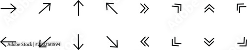 Collection of various black arrows on white background for navigation and direction