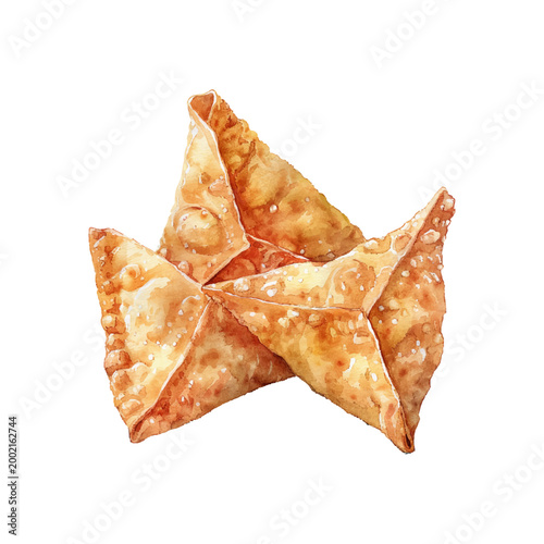 fried wontons hand drawn illustration