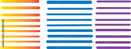 Gradient rectangles a colorful arrangement of horizontal gradient bars