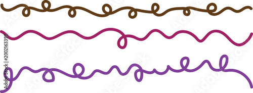 Hand drawn scribble lines brown purple and blue artistic expressions