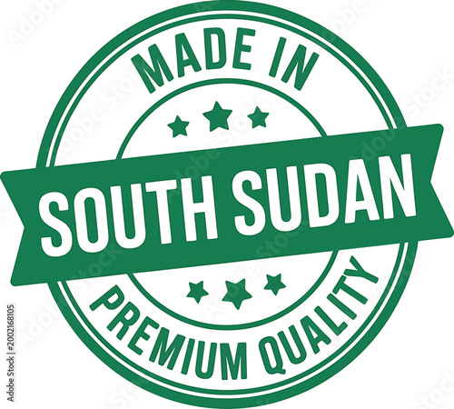 Green made in South Sudan premium quality stamp seal logo