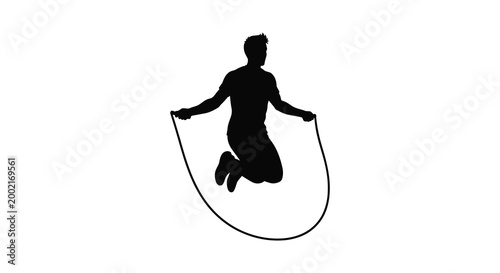 person jumping rope silhouette high quality professional detailed modern elegant stylish