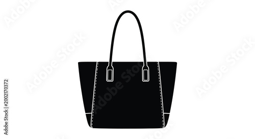 handbag silhouette with handles and stitching details high quality professional detailed
