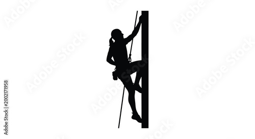 climber scaling vertical wall silhouette high quality professional detailed modern elegant