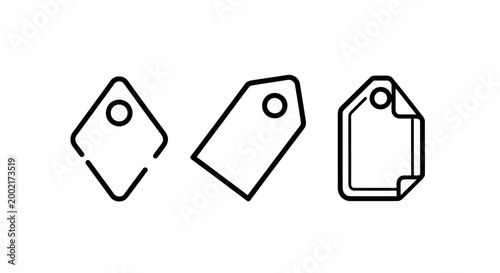 Collection of decorative tag and label vector icons with shopping commerce template paperwork stationary branding isolated background collection business commercial promotion discount