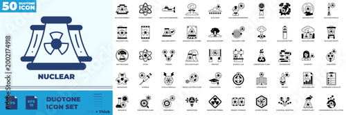 Nuclear Duotone Editable Icons set