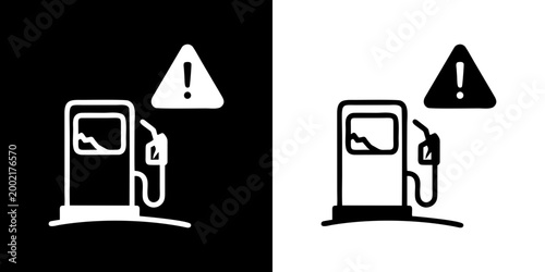 Fuel shortage warning icon gas station alert petroleum crisis symbol