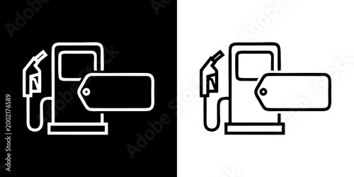 Fuel price tag icon gas station cost label petrol pricing symbol