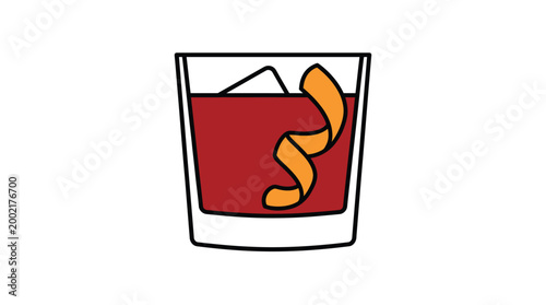 Classic Negroni cocktail drink icon