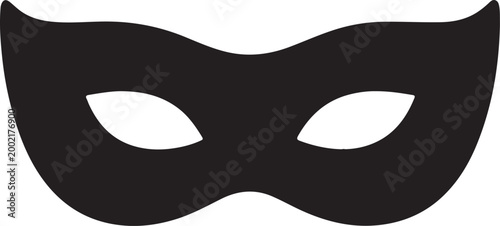 Privacy mask icon vector with secure face cover symbol, modern protection sign, clean editable EPS.