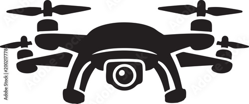 Drone device icon vector with flying camera symbol, modern aerial gadget sign editable EPS.
