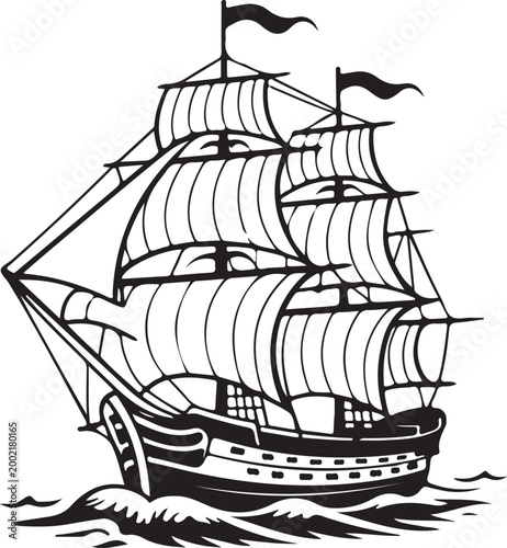 pirate ship vector