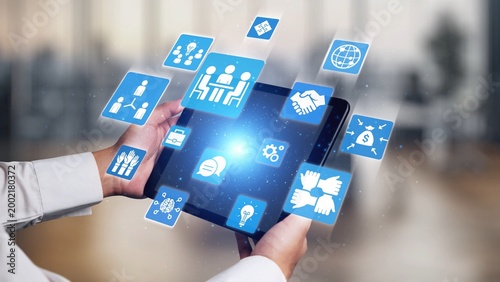 Foto Crowdsourcing allows collaboration, ideas, and crowdsourcing resources