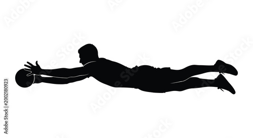 football player diving silhouette high quality professional detailed modern elegant stylish clean crisp vibrant colorful digital creative innovative contemporary premium stunning