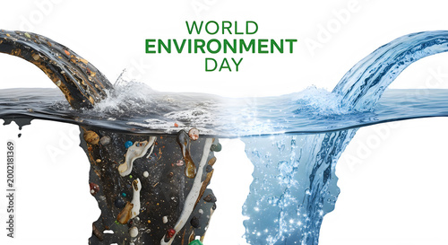 World environment day clean water concept illustration for environmental awareness and sustainability