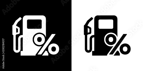 Fuel discount icon gas pump with percentage symbol gasoline price promotion