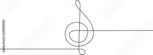 Simple treble clef music symbol illustration Vector