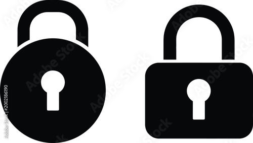 Black lock icon set Vector