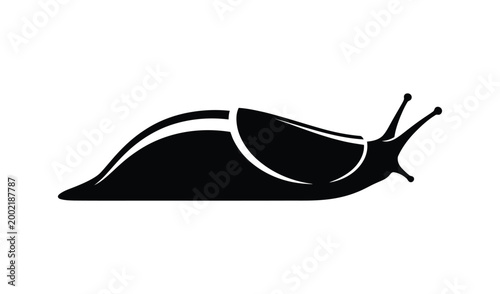 Black silhouette of a snail with antennae