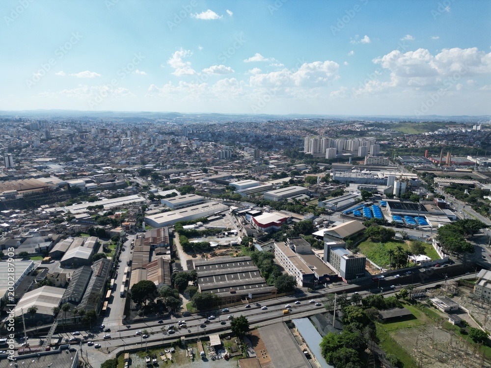 Fototapeta premium Imagens Aereas de Cidade Industrial Contagem Praça Central Cemig 