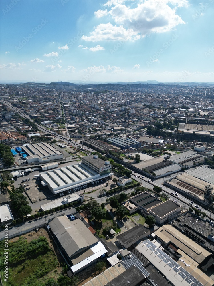 Fototapeta premium Imagens Aereas de Cidade Industrial Contagem Praça Central Cemig 