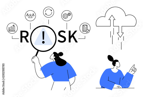 Risk management is crucial for mitigating potential threats. Risk through interconnected elements and cloud data flow. Risk analysis enhances decision-making. For finance, technology, strategic