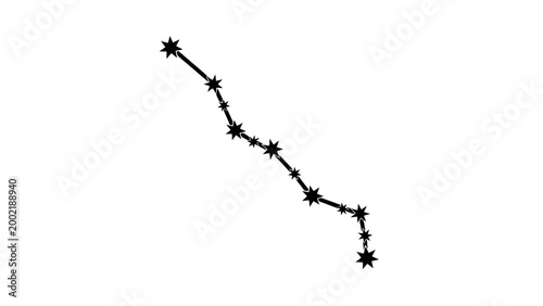 Simplistic Black and White Constellation Illustration Featuring Multiple Star Shapes