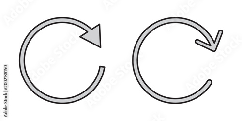 Vector icon of circular arrows indicating rotation or refresh.