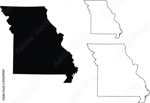 Fotografie Missouri state map shapes Vector
