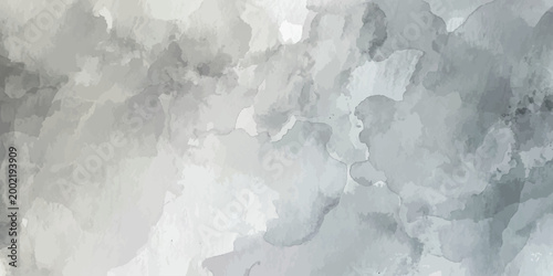 Vintage watercolor art of snow covered mountains and icebergs in the water with a textured gray marble stone pattern and grunge paint surface design